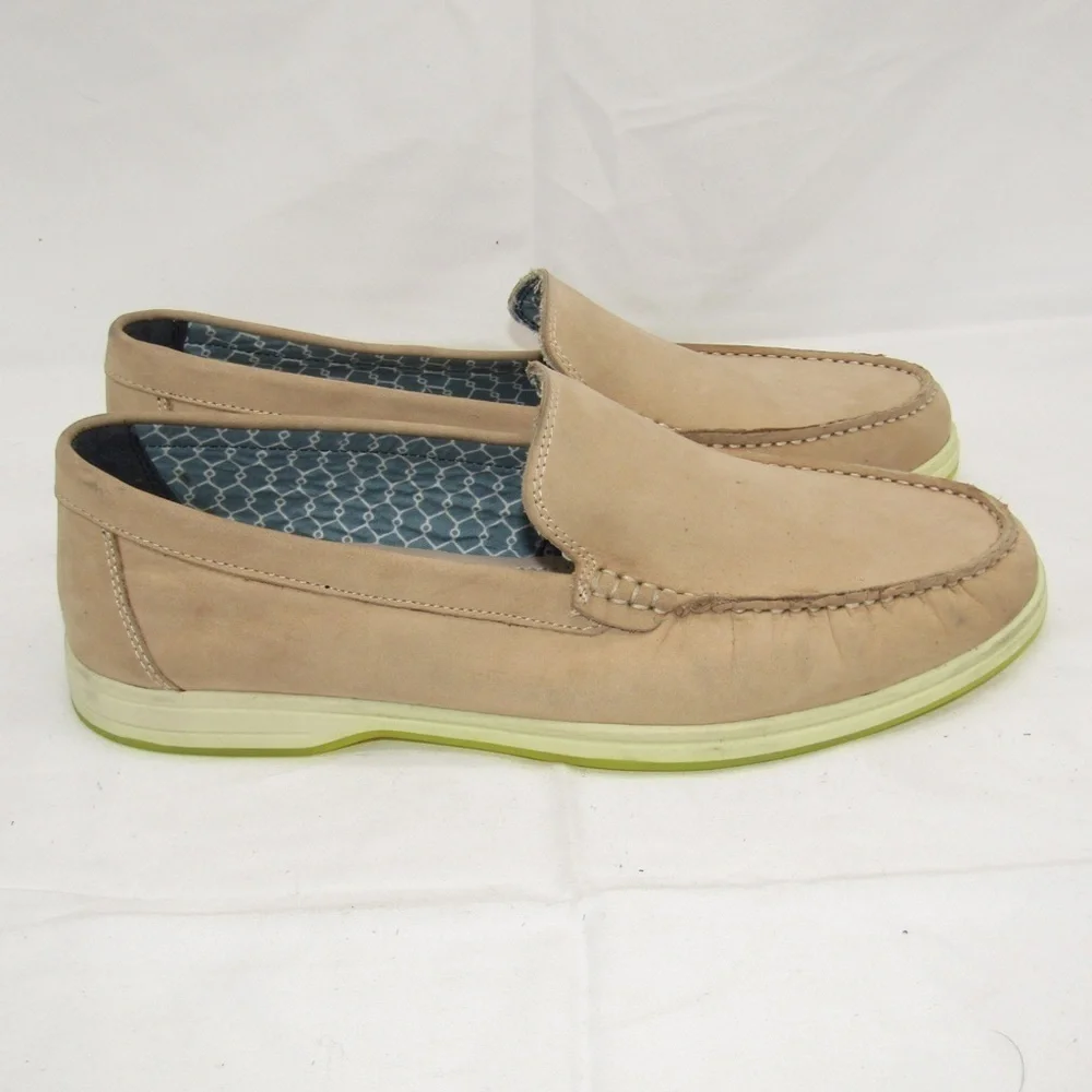Steve Madden Loafers P-Cay Natural Nubuck Suede Leather in Cream Tan Sz 10